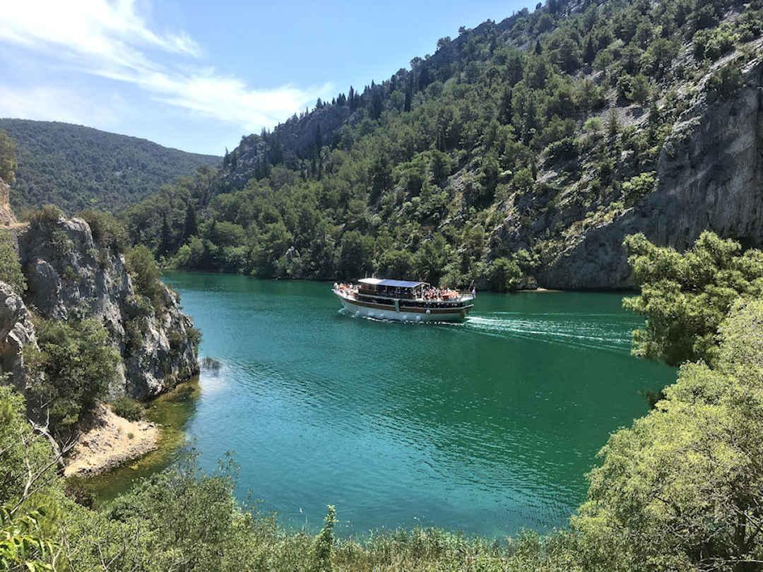Krka Boat on Krka river Krka Boat on Krka river