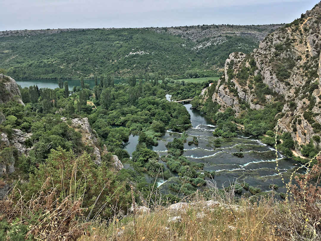 Krka View of Pearls on way to Oziđana Pećina Cave