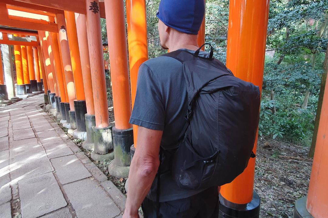 Paul walking through Torii in Kyoto