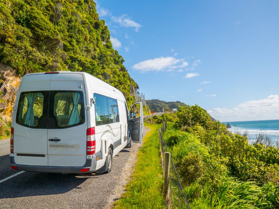 Stopping campervan to see the view Stopping campervan to see the view