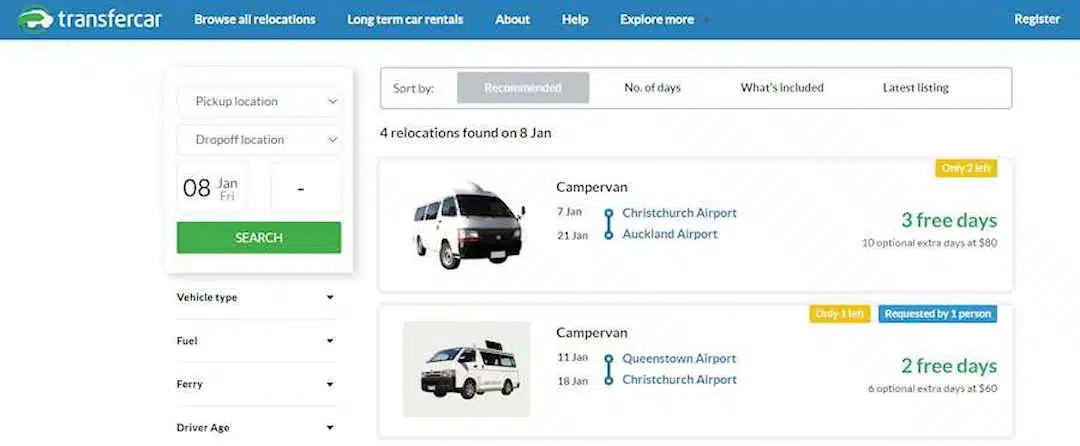 TransferCar Screenshot TransferCar Screenshot
