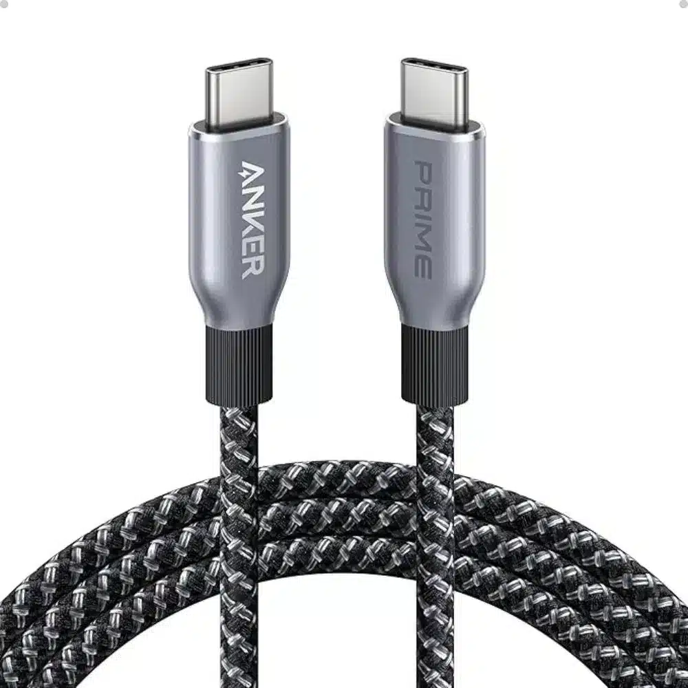 USB-C braided charging cables with labels