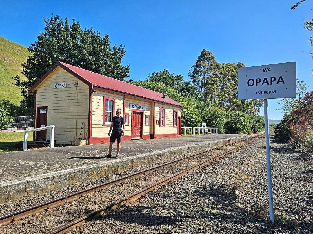 Man standing at Opapa rural train station
