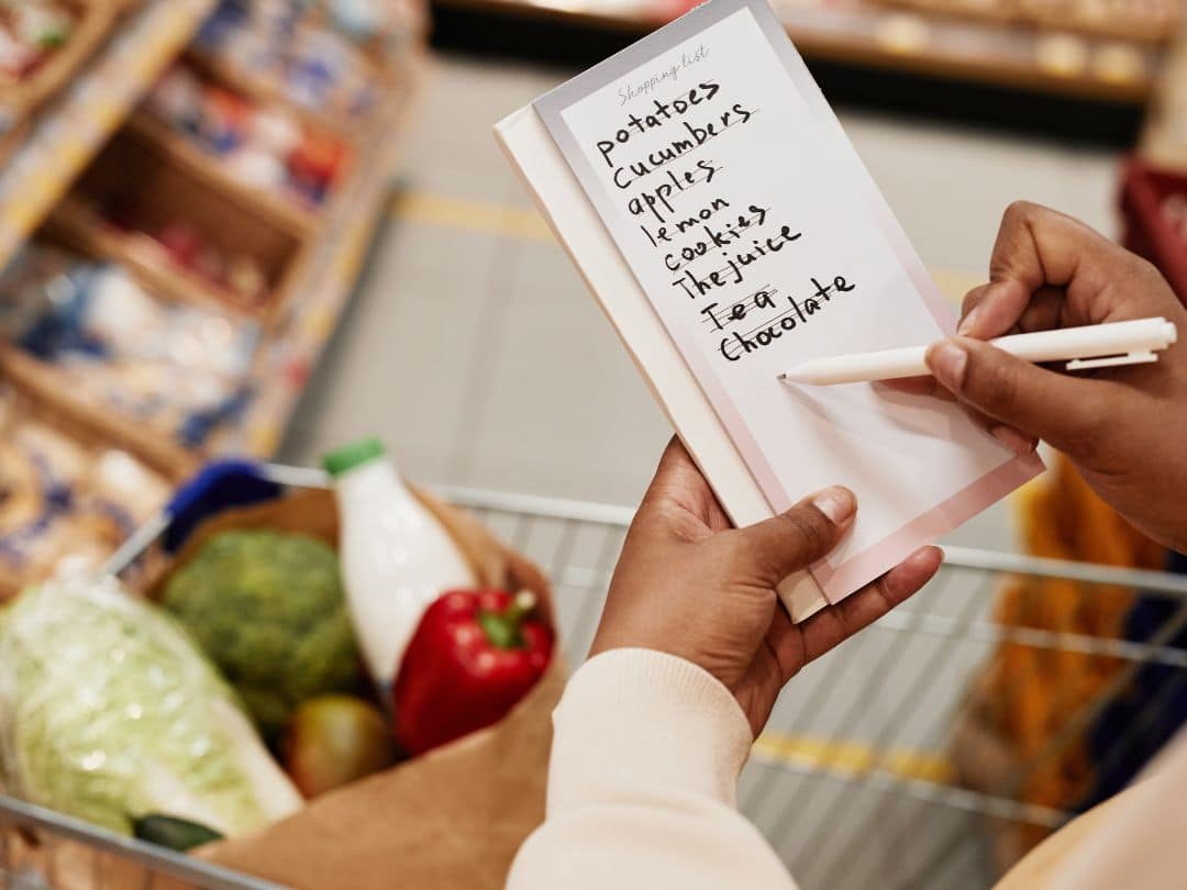 checking shopping list