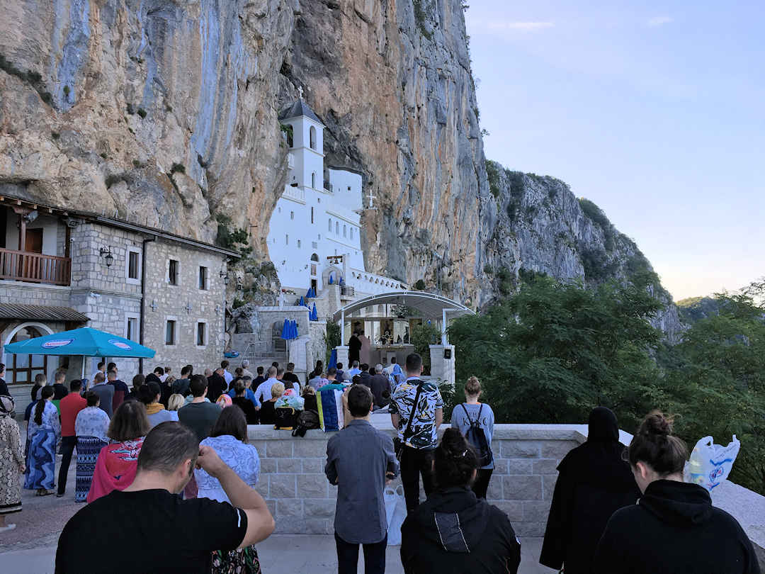 Crowds at the Ostrog Monastery Crowds at the Ostrog Monastery