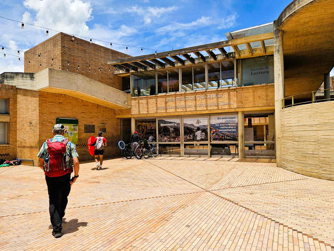 cultural development centre in moravia Visitors arriving at Moravia’s Cultural Development Centre during the Comuna 4 walking tour in Medellín
