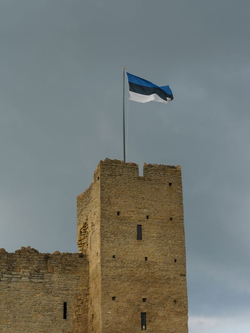 Estonia flag on castle