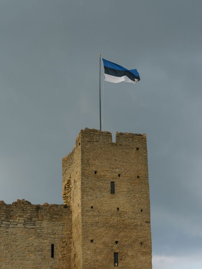 Estonia flag on castle