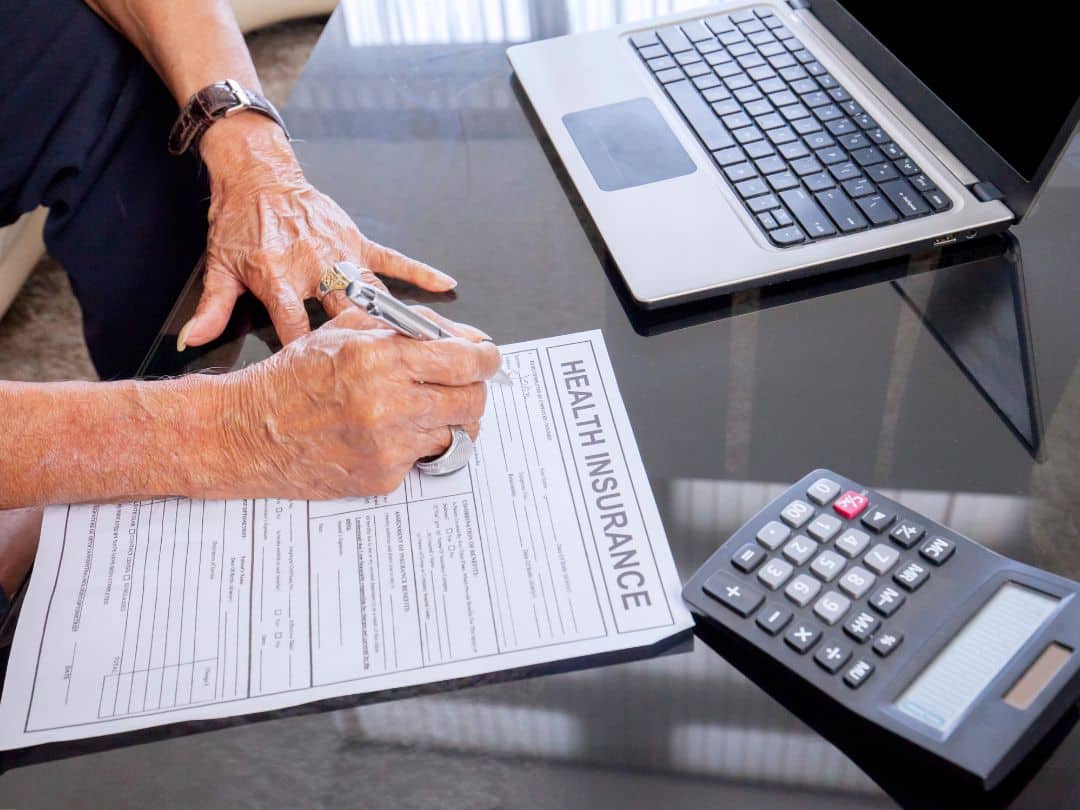 Filling out insurance form Filling out insurance form