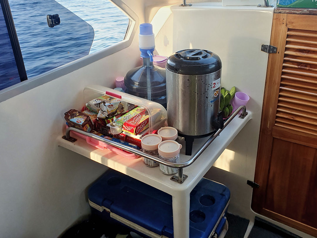 food and drink station on red whale ii