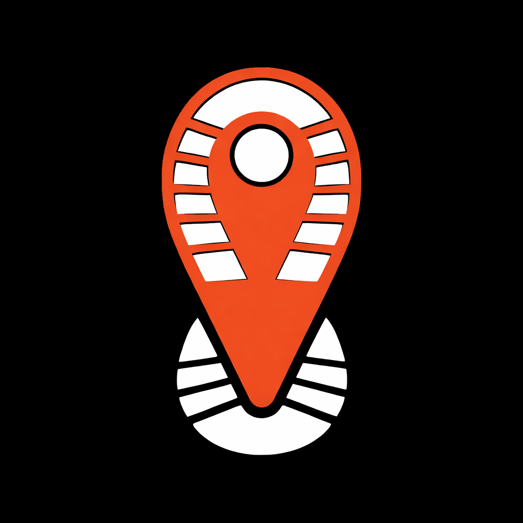 Great Hikes NZ Walking Tracks and Trail Guide App Great Hikes New Zealand walking app logo with boot and location pin icon