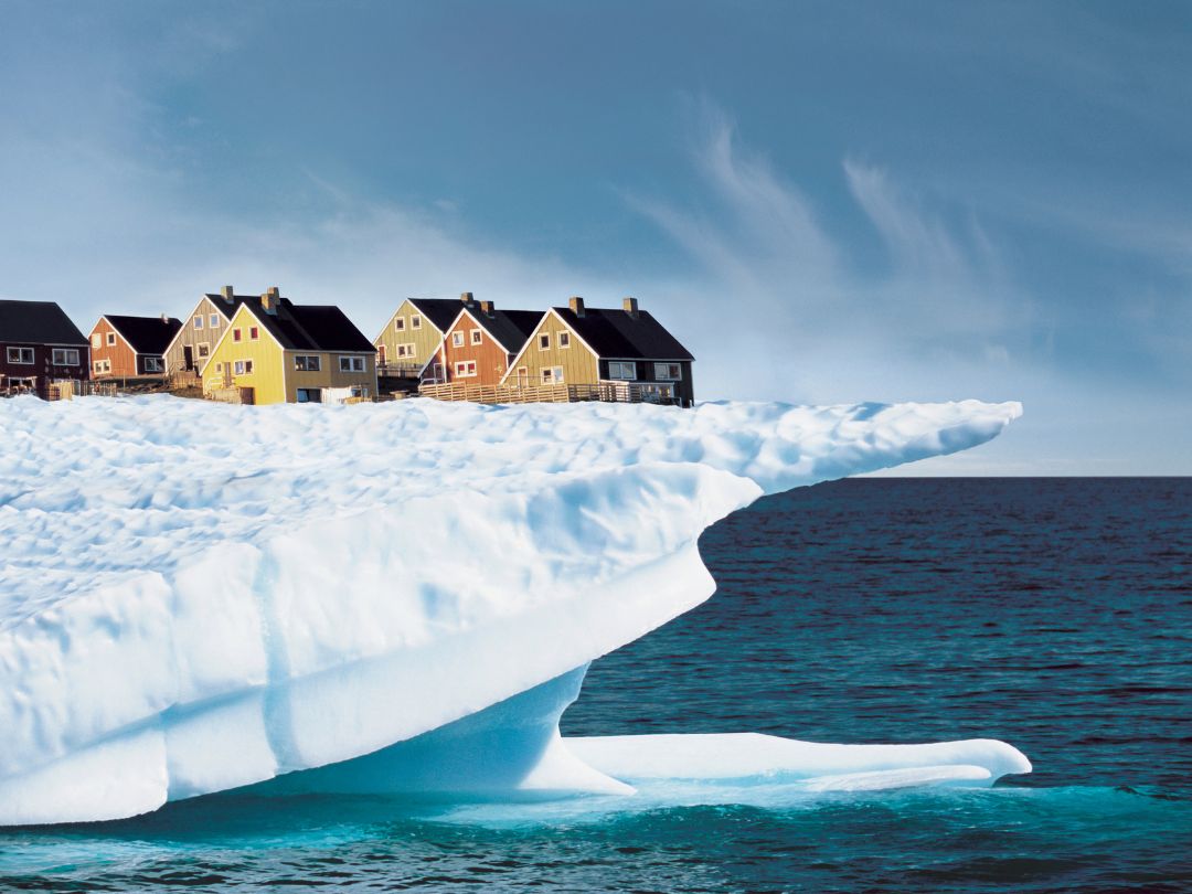 Houses on ice shelf