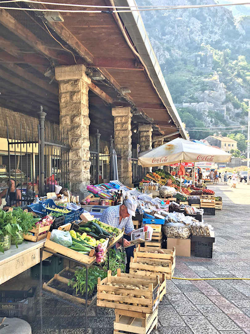 kotor market stalls