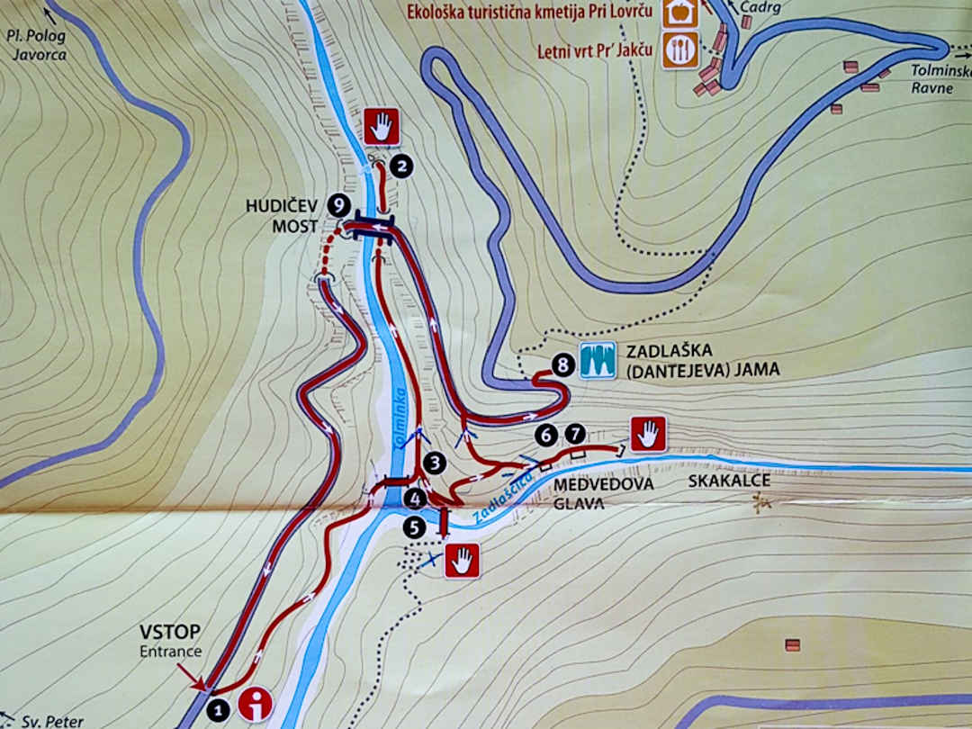 map tolmin gorges