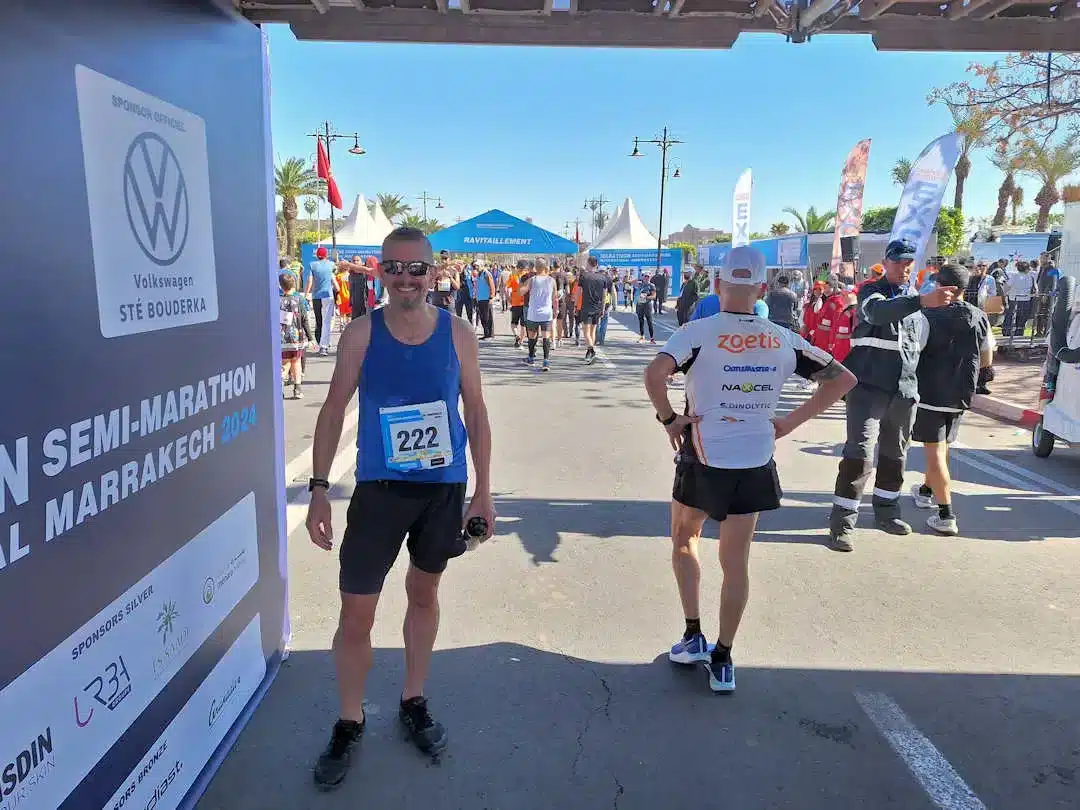 Paul after finishing 2024 marathon in Marrakech.