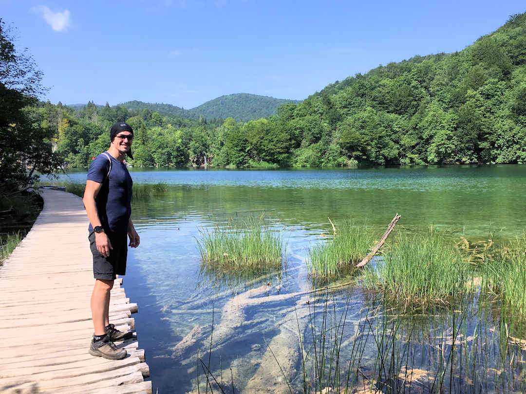 paul on one of the many boardwalks plitvice lakes