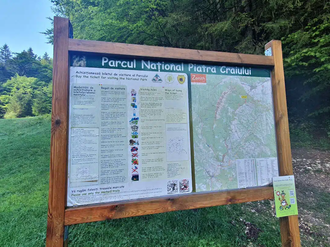 piatra craiului np sign Entrance Sign to Piatra Craiului National Park in Romania
