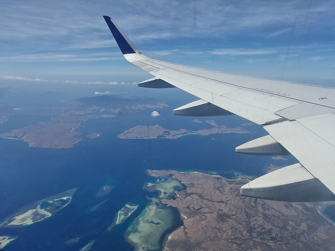 rinca padar and komodo islands from the air