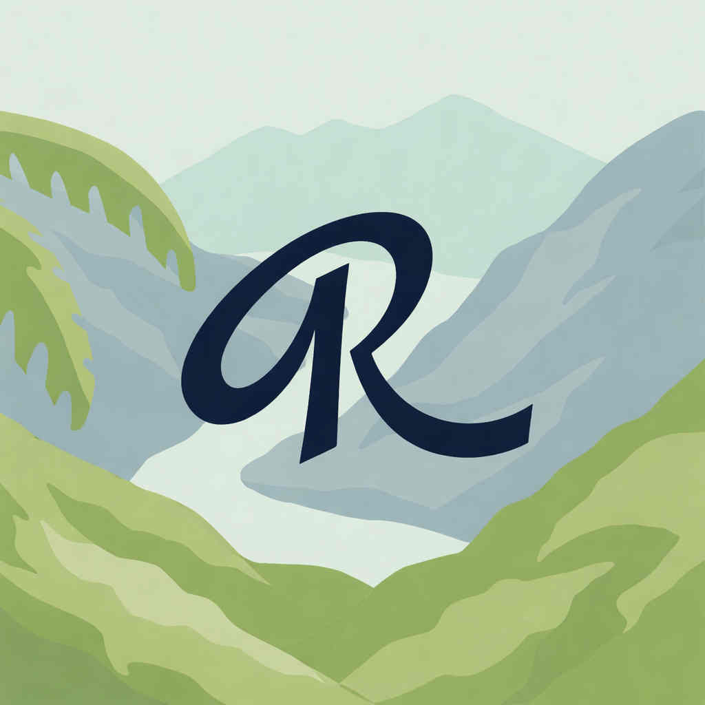 Roady New Zealand Road Trip Planning App Logo Roady travel app logo with stylised R over New Zealand landscape illustration