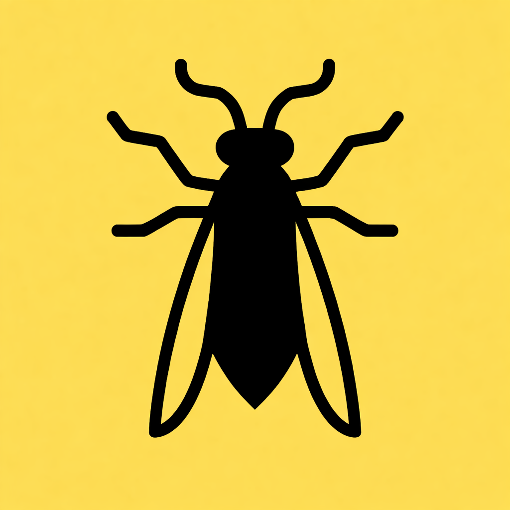 Sandfly Map NZ Bite Risk and Insect Tracking App Sandfly Map New Zealand insect tracking app logo with black sandfly icon on yellow background