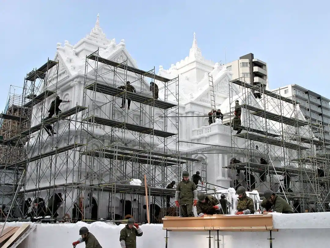 sapporo snow festival sculpture erection by city of sapporo sapporo snow festival sculpture erection by city of sapporo
