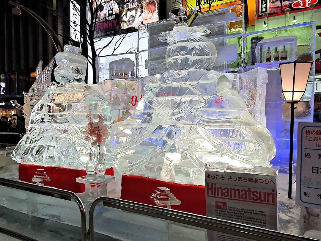 susukino ice sculpture at night
