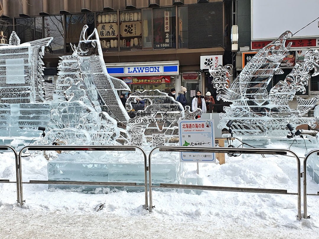 susukino ice sculpture by day susukino ice sculpture by day