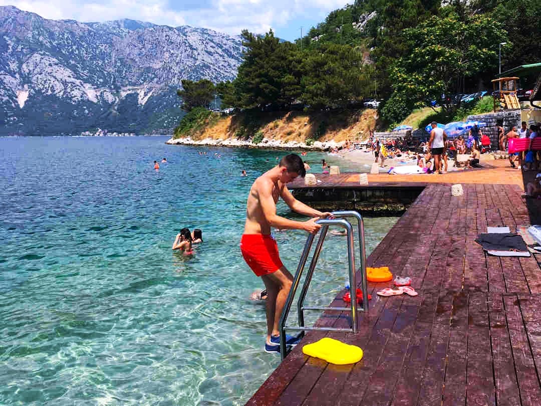 swimming in kotor bay