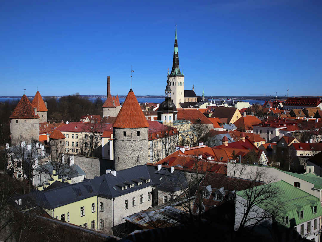 tallinn old town view fron the parliament bldg