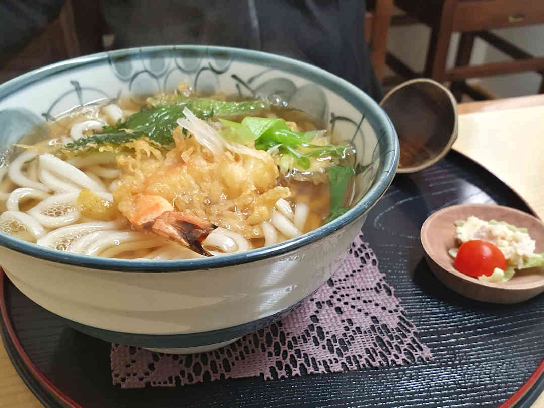 tempura udon set meal at 3 70 hermitage udon restaurant himeji