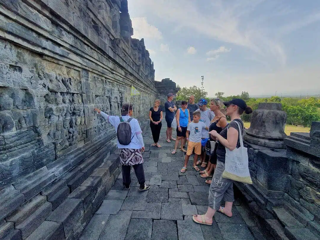 Tour group at Borobudur Temple tour group at borobudur temple