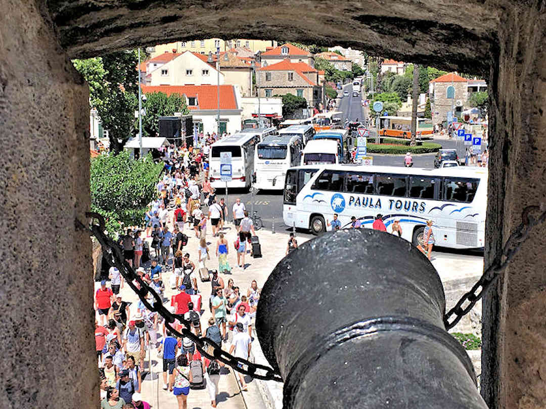 Tourist buses near Pile Gate Dubrovnik