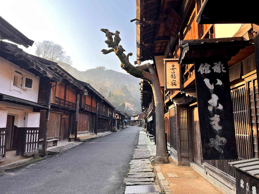tsumago street in the early morning tsumago street in the early morning