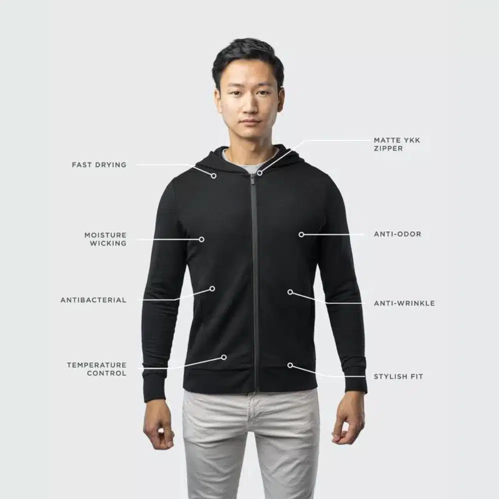 unbound merino Compact Travel Hoodie 黒M Men's Compact Travel Hoodie | Unbound Merino