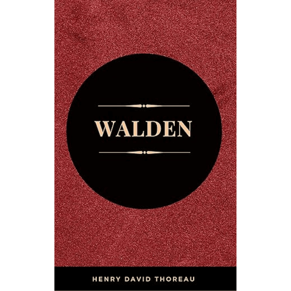Walden By Henry David Thoreau Walden By Henry David Thoreau Book Cover With Black Circle And Red Background