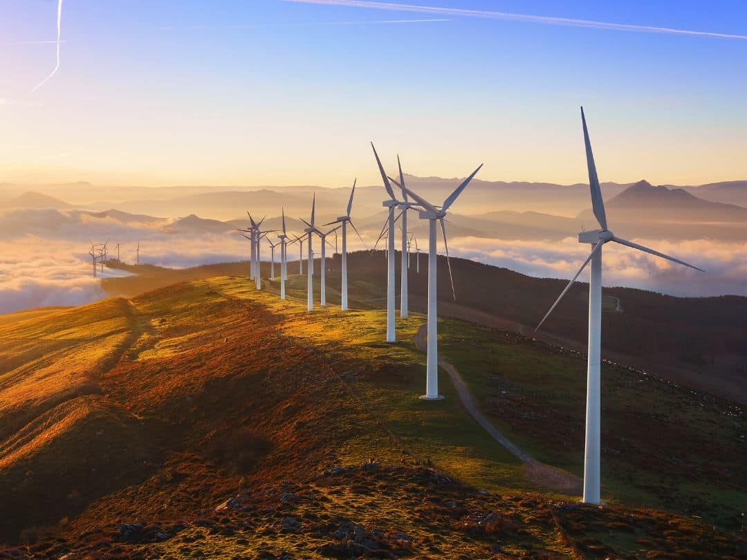 Wind turbines on hill wind turbines on hill